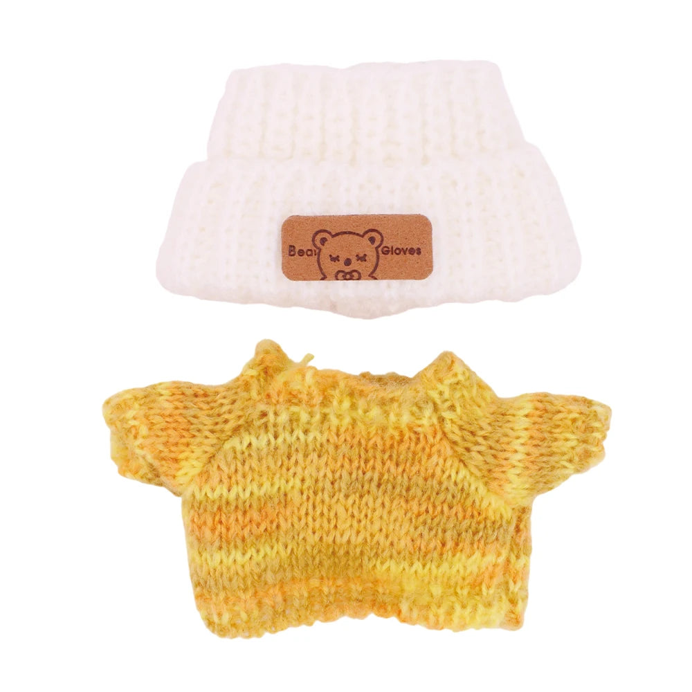 BubuCentral 6-Piece Outfit Set | Cute Mini Overalls & Clothes for 17 cm Art Toys & Collectible Dolls (No Doll)