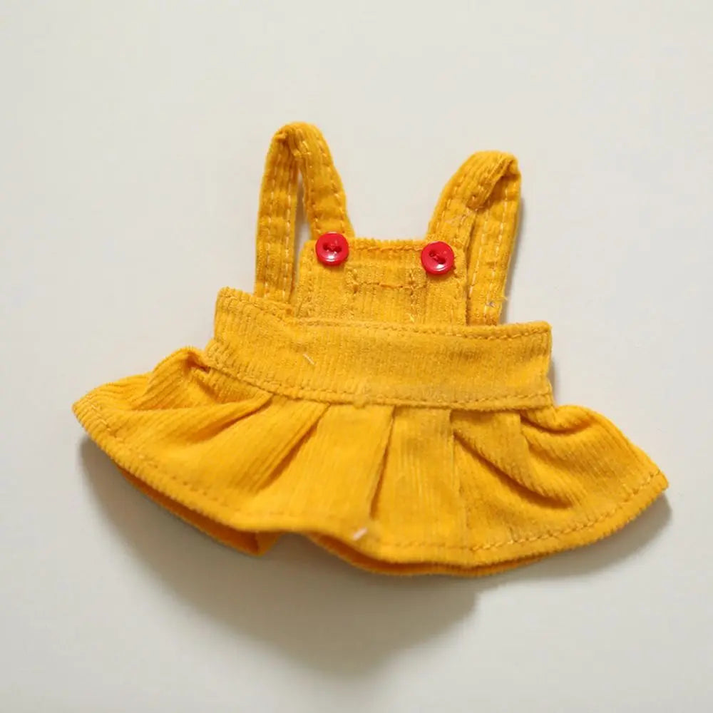 BubuCentral Mini Princess Dress Set | 10 cm Cotton Doll Clothes with Camisole & Skirt – Cute Outfit for Plush & Idol Dolls (No Doll)