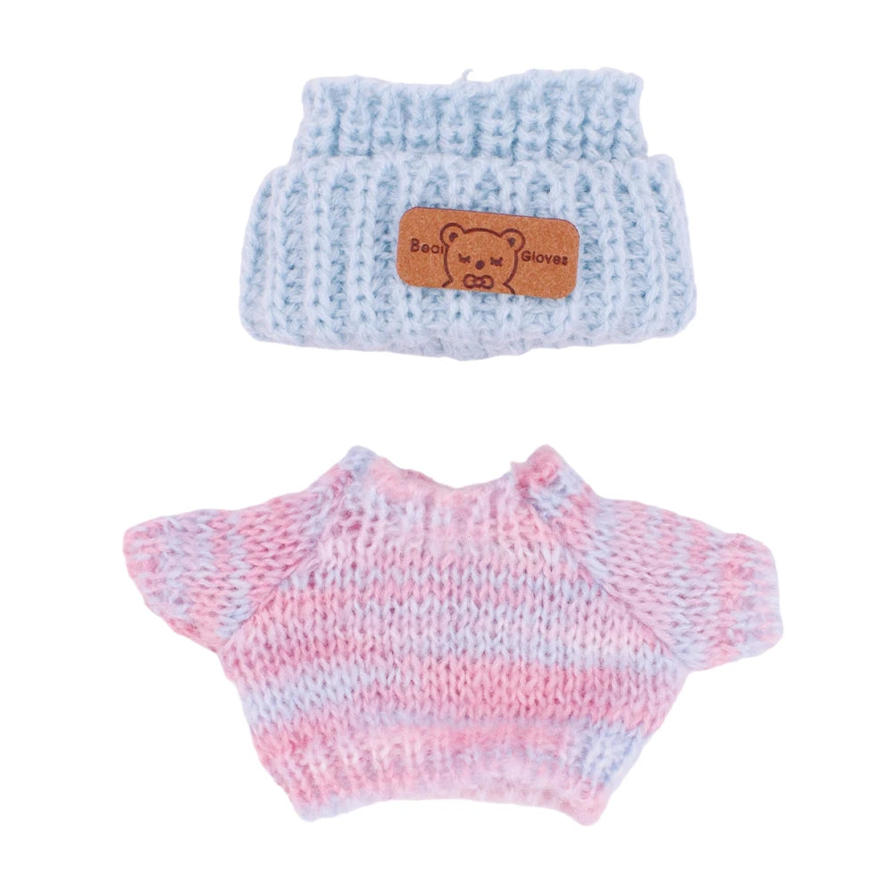BubuCentral 6-Piece Outfit Set | Cute Mini Overalls & Clothes for 17 cm Art Toys & Collectible Dolls (No Doll)
