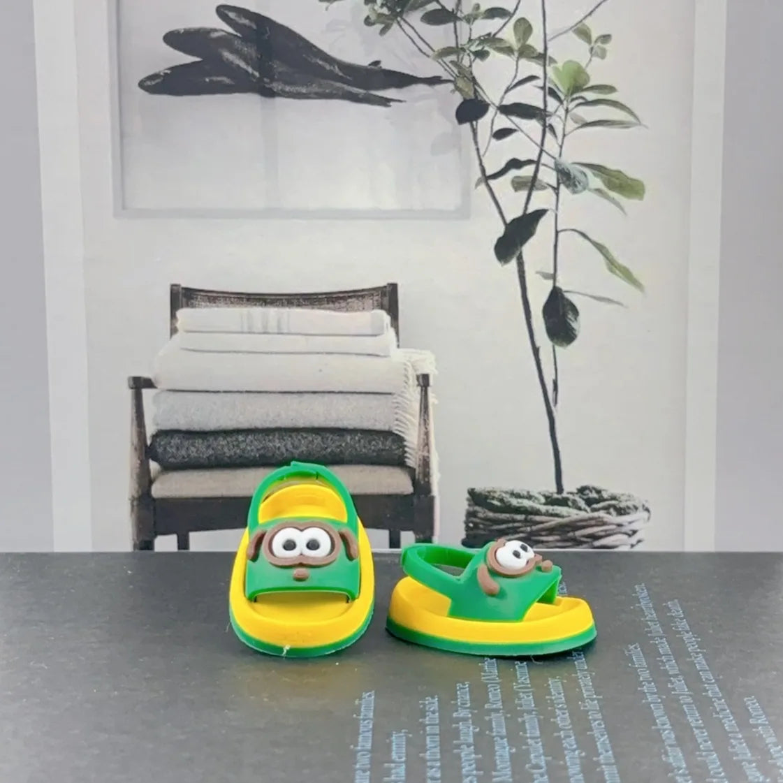 BubuCentral Cute Animal Slippers for 15–20 cm Art Toys | Premium Mini Shoes for Cotton & Plush Dolls | DIY Accessories & Display Decoration