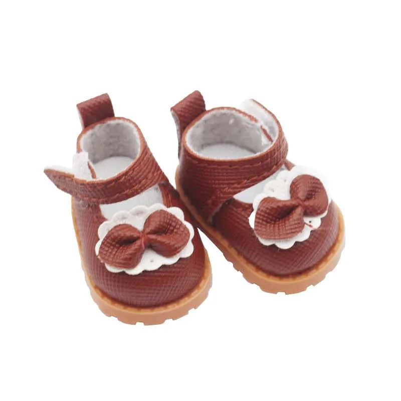 BubuCentral Mini Bow Shoes for 17 cm Art Toys | Multi-Color Leather Doll Shoes | Cute Accessories for Designer & Collectible Figures