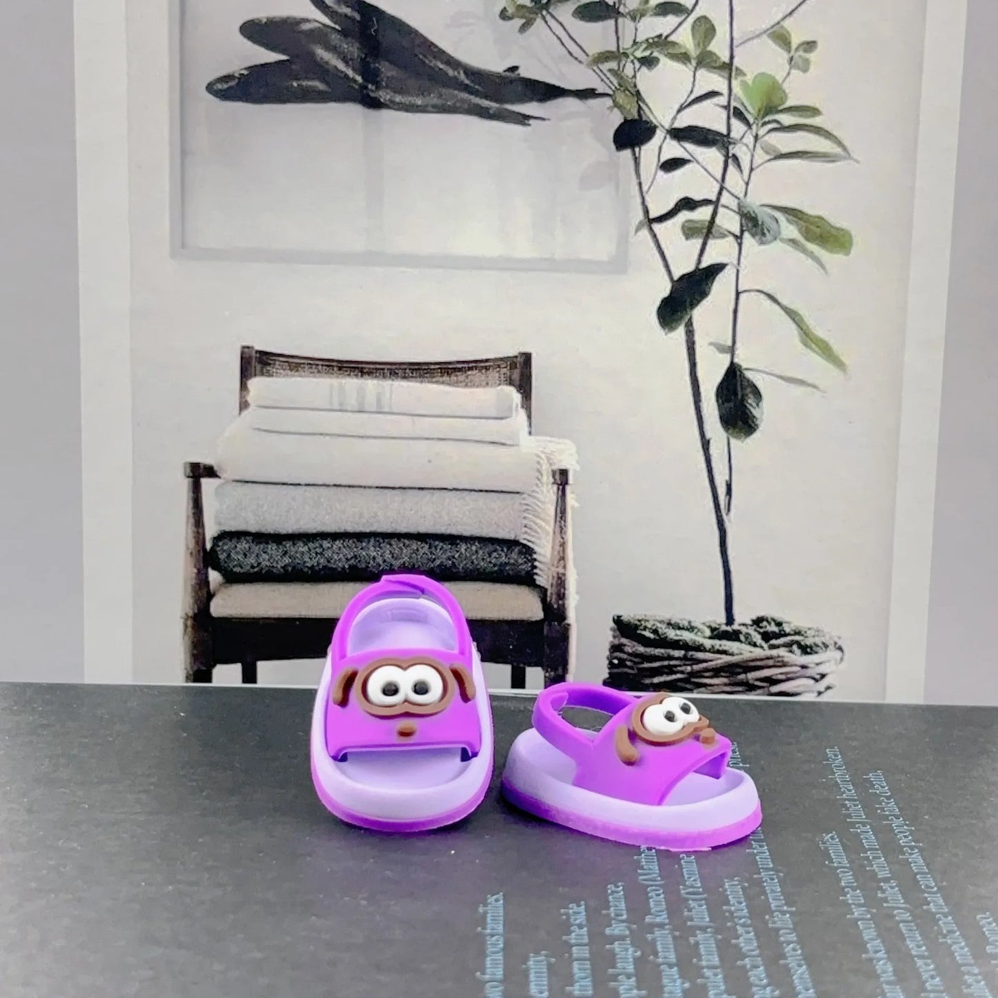 BubuCentral Cute Animal Slippers for 15–20 cm Art Toys | Premium Mini Shoes for Cotton & Plush Dolls | DIY Accessories & Display Decoration