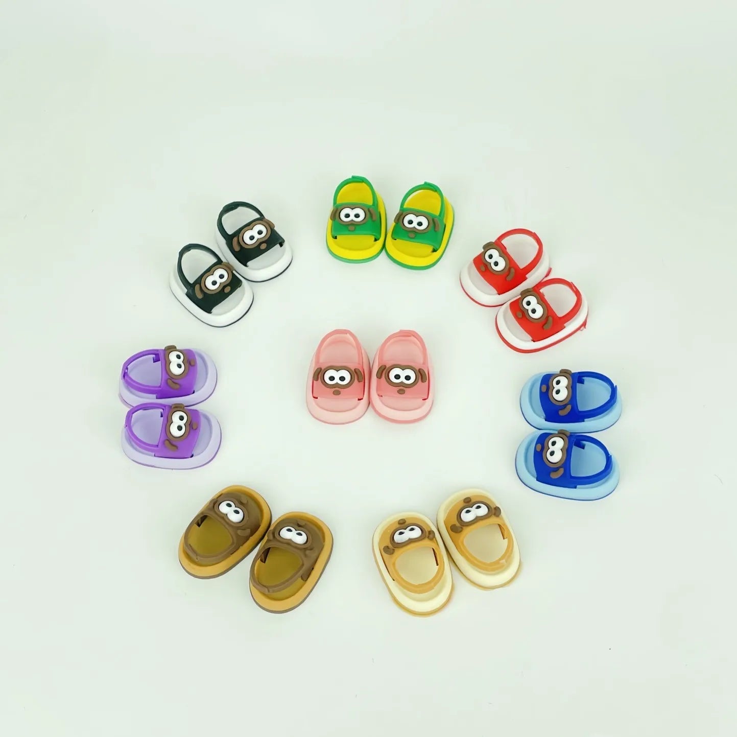 BubuCentral Cute Animal Slippers for 15–20 cm Art Toys | Premium Mini Shoes for Cotton & Plush Dolls | DIY Accessories & Display Decoration