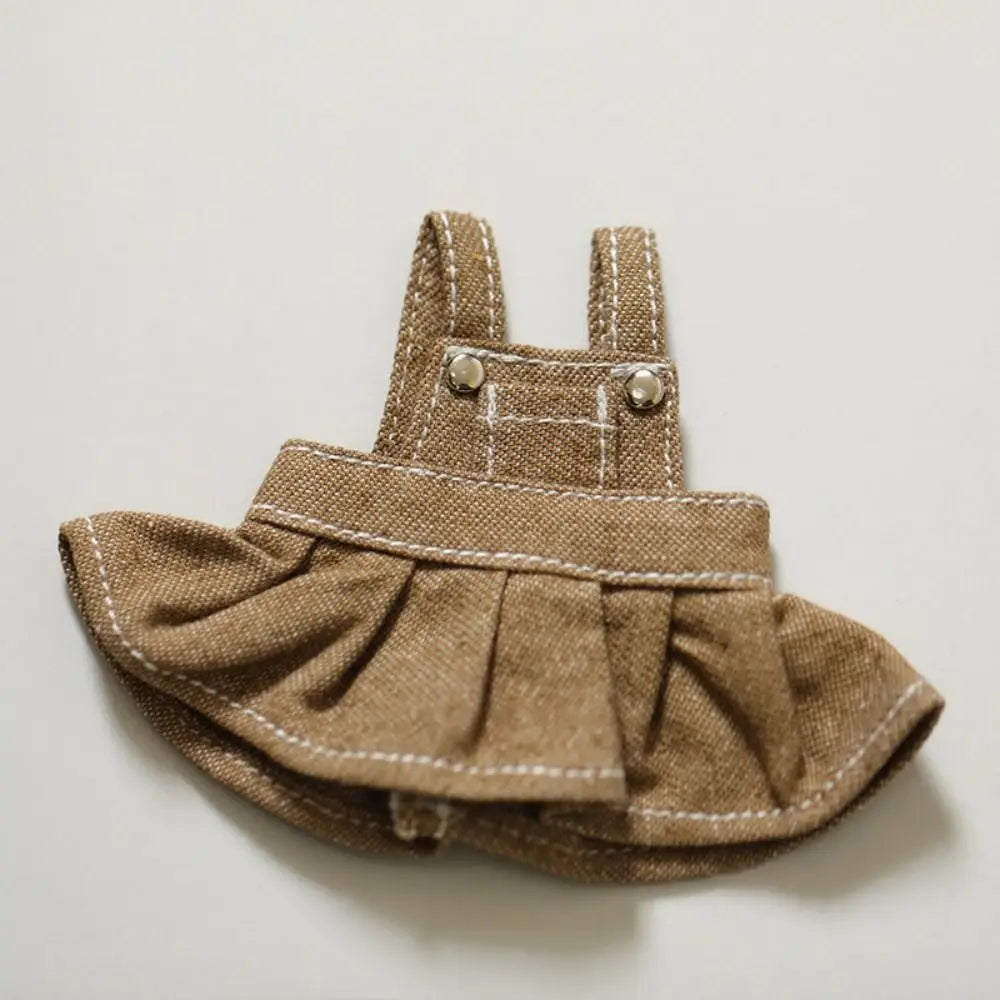 BubuCentral Mini Princess Dress Set | 10 cm Cotton Doll Clothes with Camisole & Skirt – Cute Outfit for Plush & Idol Dolls (No Doll)