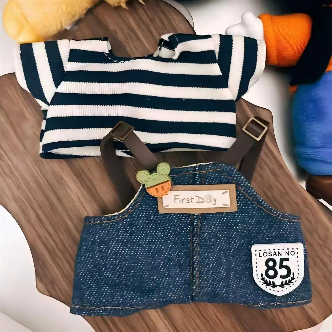 BubuCentral Spring Field Outfit Set | 17 cm Mini Doll Clothes with Strap Pants & Accessories (No Doll)