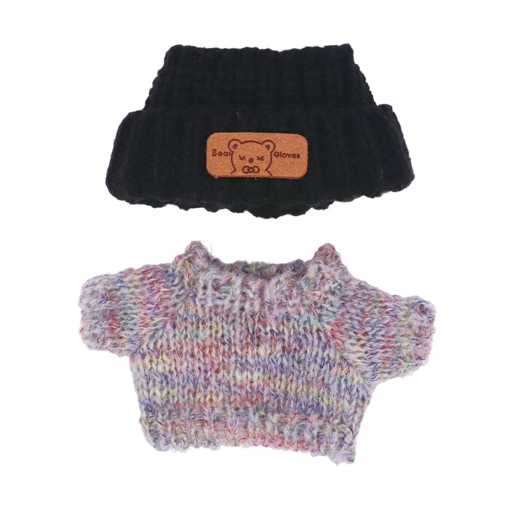 BubuCentral 6-Piece Outfit Set | Cute Mini Overalls & Clothes for 17 cm Art Toys & Collectible Dolls (No Doll)