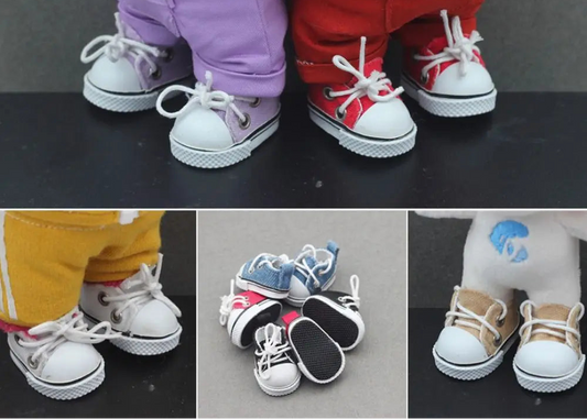 BubuCentral Mini Canvas Shoes for 15–17 cm Art Toys | Hand-Made Doll Shoes | Cute Accessories for Designer & Collectible Figures