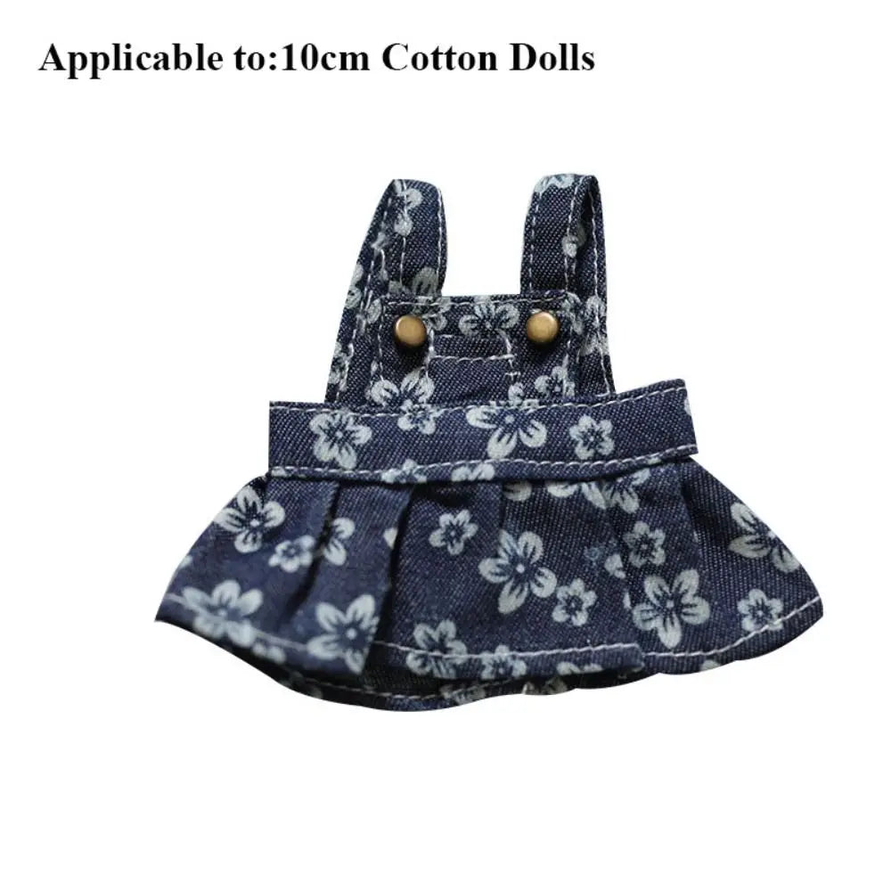 BubuCentral Mini Princess Dress Set | 10 cm Cotton Doll Clothes with Camisole & Skirt – Cute Outfit for Plush & Idol Dolls (No Doll)