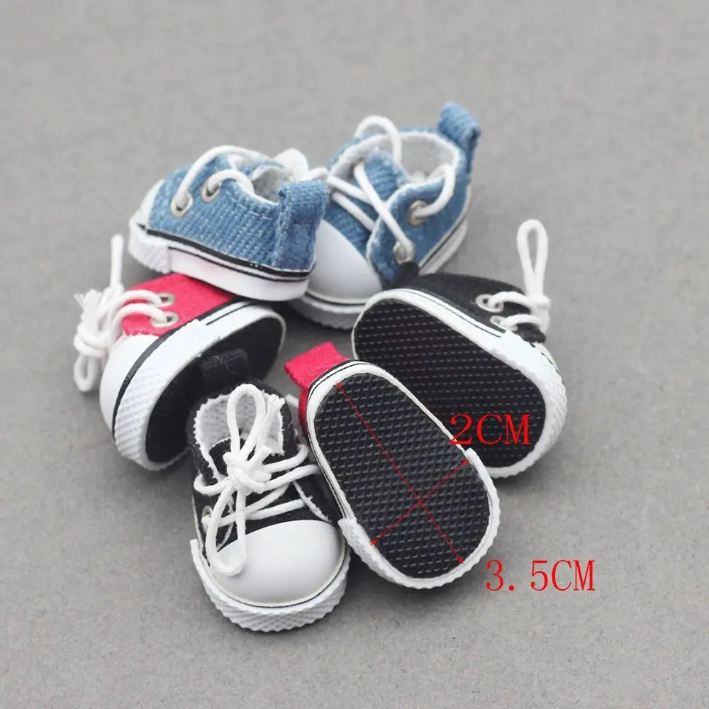 BubuCentral Mini Canvas Shoes for 15–17 cm Art Toys | Hand-Made Doll Shoes | Cute Accessories for Designer & Collectible Figures