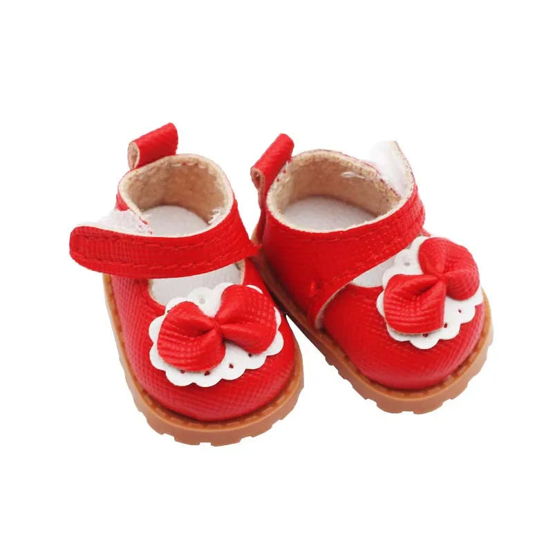BubuCentral Mini Bow Shoes for 17 cm Art Toys | Multi-Color Leather Doll Shoes | Cute Accessories for Designer & Collectible Figures