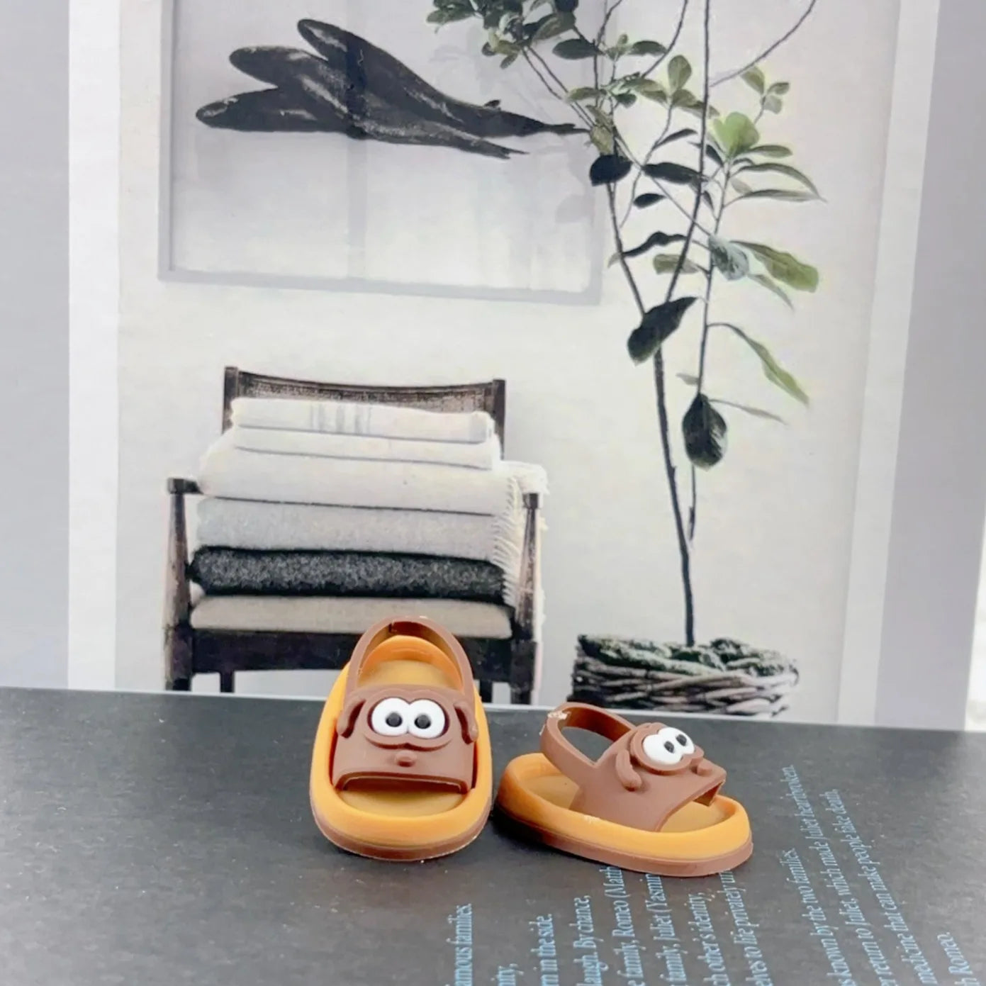 BubuCentral Cute Animal Slippers for 15–20 cm Art Toys | Premium Mini Shoes for Cotton & Plush Dolls | DIY Accessories & Display Decoration