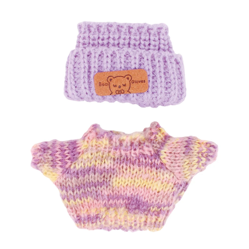 BubuCentral 6-Piece Outfit Set | Cute Mini Overalls & Clothes for 17 cm Art Toys & Collectible Dolls (No Doll)