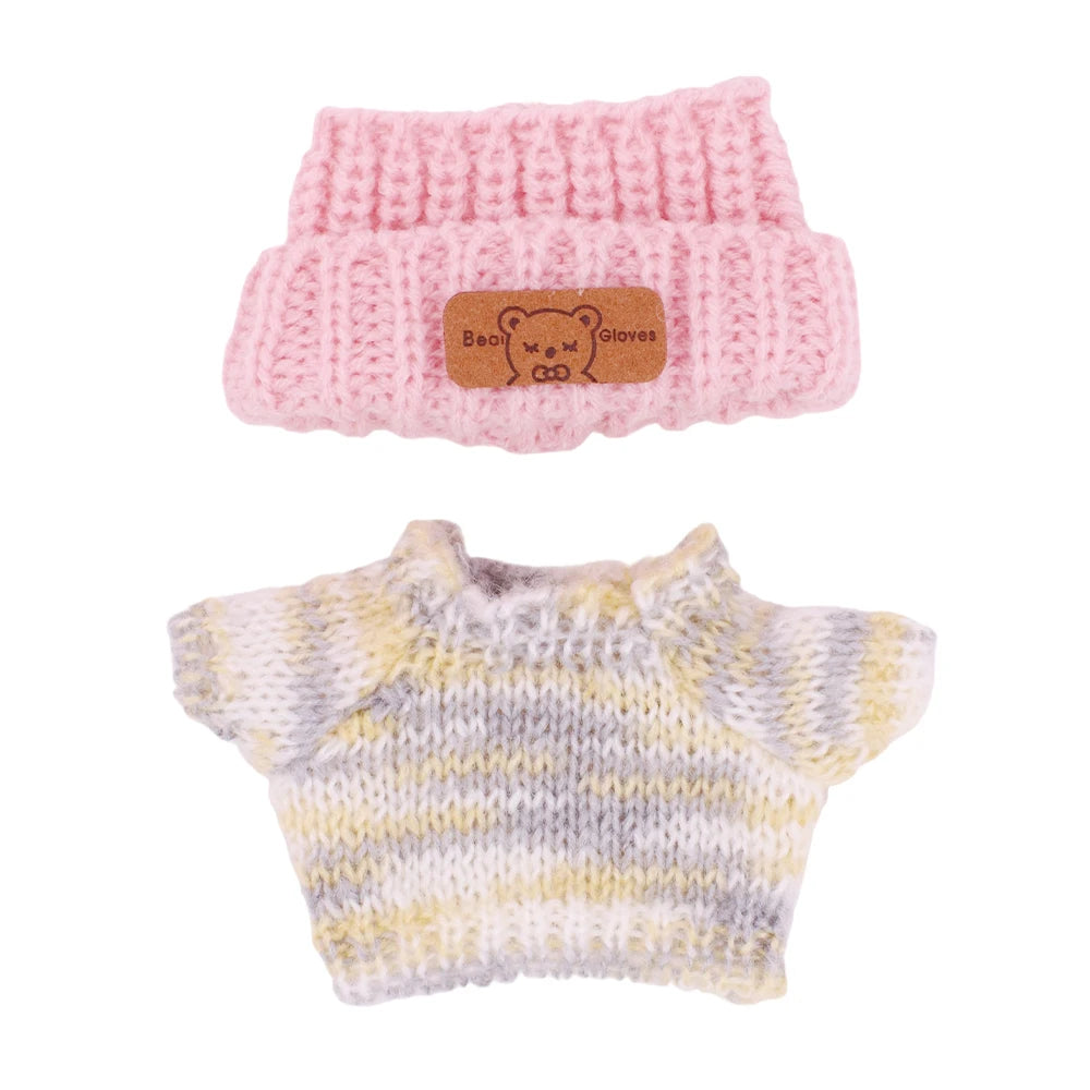 BubuCentral 6-Piece Outfit Set | Cute Mini Overalls & Clothes for 17 cm Art Toys & Collectible Dolls (No Doll)