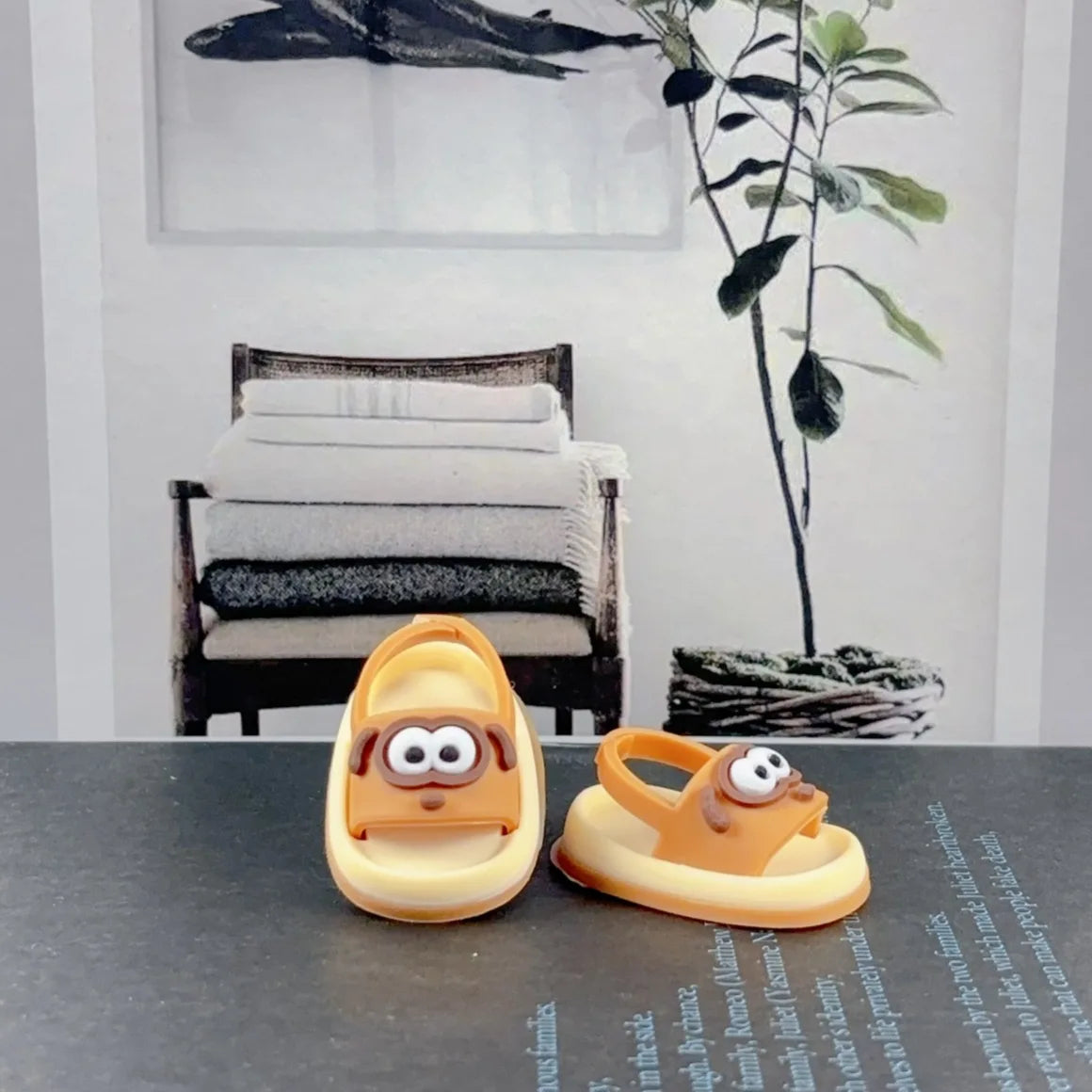 BubuCentral Cute Animal Slippers for 15–20 cm Art Toys | Premium Mini Shoes for Cotton & Plush Dolls | DIY Accessories & Display Decoration