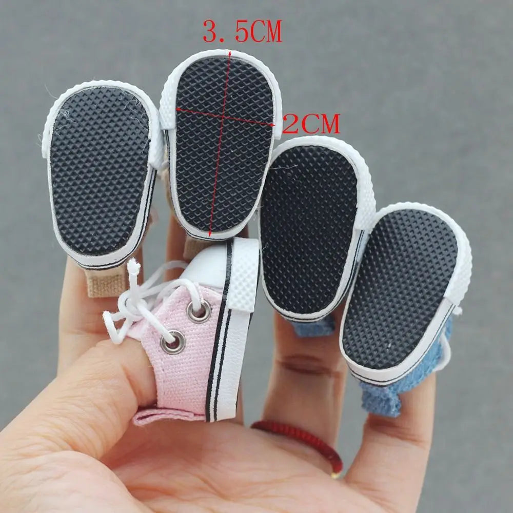 BubuCentral Mini Canvas Shoes for 15–17 cm Art Toys | Hand-Made Doll Shoes | Cute Accessories for Designer & Collectible Figures