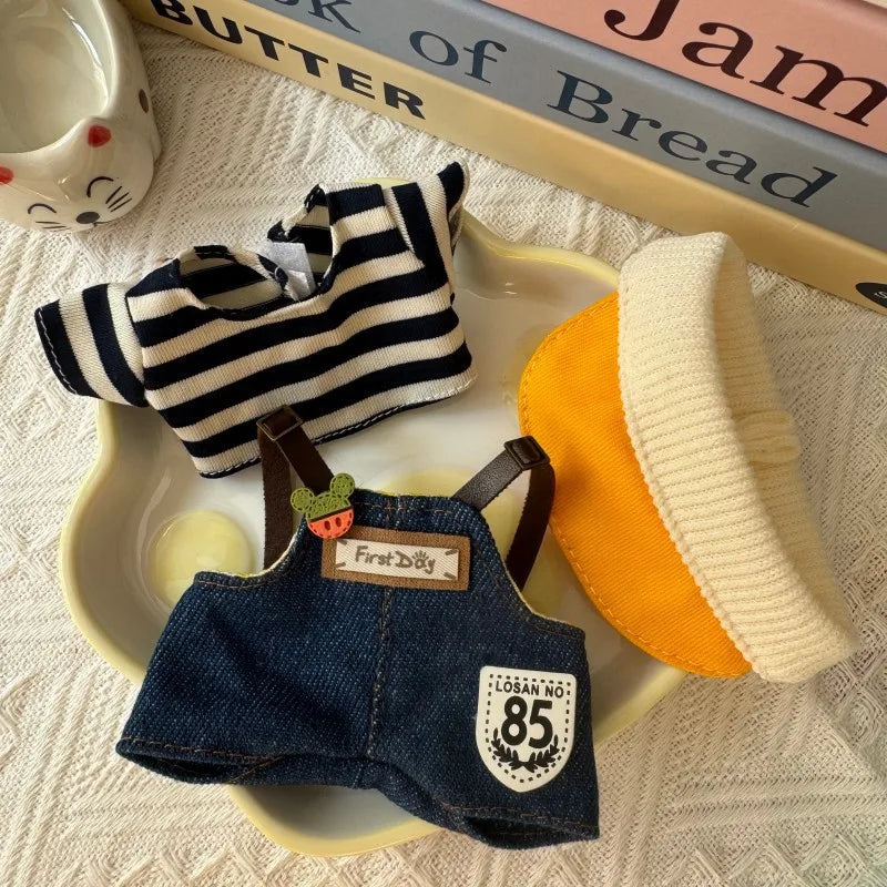 BubuCentral Spring Field Outfit Set | 17 cm Mini Doll Clothes with Strap Pants & Accessories (No Doll)