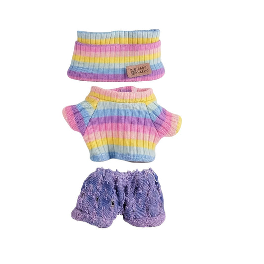BubuCentral Hand-Knitted Mini Outfit Set | 3-Piece Fashion Clothes, Bag & Hat Accessories for 15–17 cm Art Toys (No Doll)