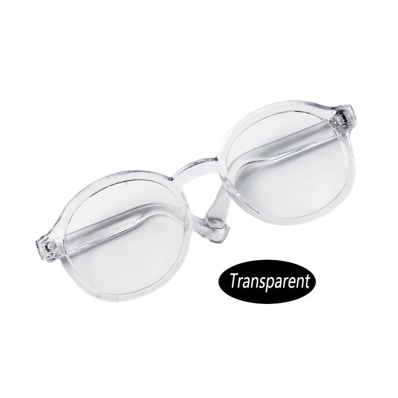 BubuCentral Mini Transparent Glasses | 6.5 cm Plastic Sunglasses for 15–17 cm Art Toys & Plush Figures