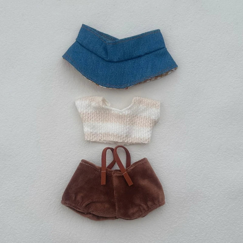 BubuCentral DIY Fashion Set | 15–17 cm Collectible Doll Clothes Bundle – Cute Skirts & Pants Outfit for Plush Figures (No Doll)