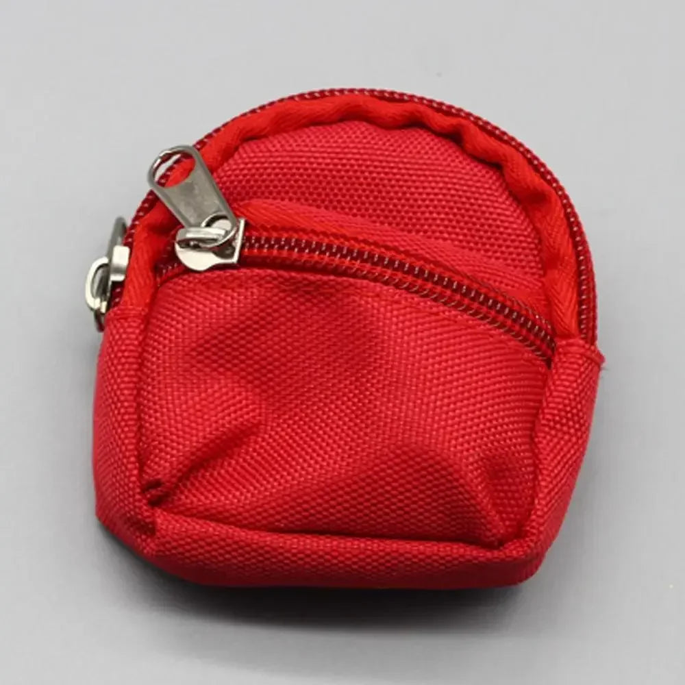 BubuCentral Mini Double-Zipper Backpack | Canvas School Bag & Coin Purse for 20 cm Dolls, Blythe & 1/6 BJD Figures