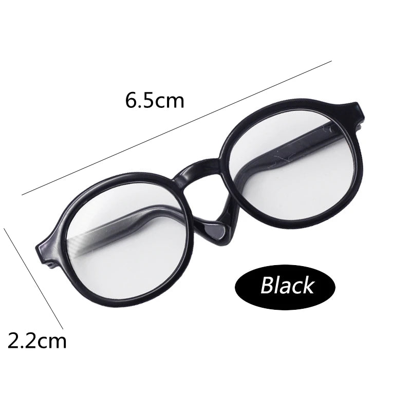 BubuCentral Mini Transparent Glasses | 6.5 cm Plastic Sunglasses for 15–17 cm Art Toys & Plush Figures