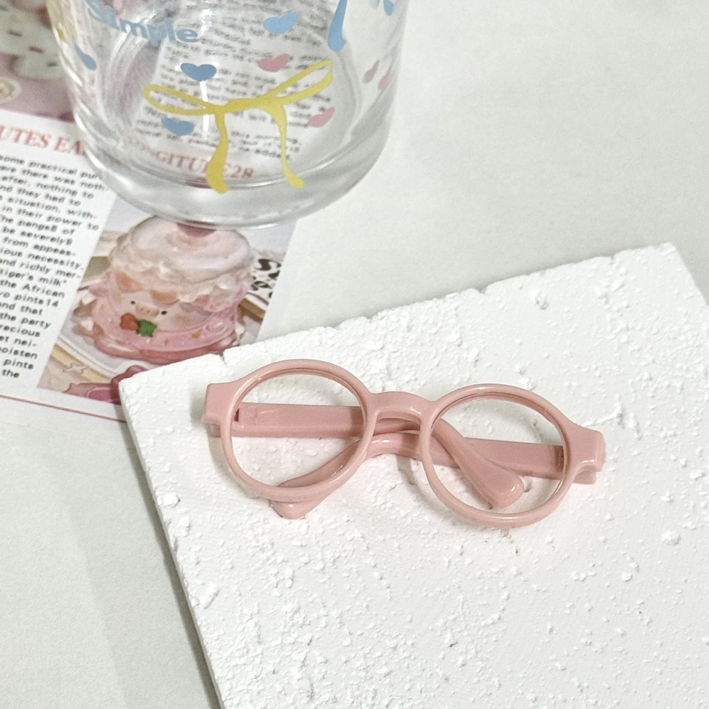BubuCentral Mini Transparent Glasses | 6.5 cm Plastic Sunglasses for 15–17 cm Art Toys & Plush Figures