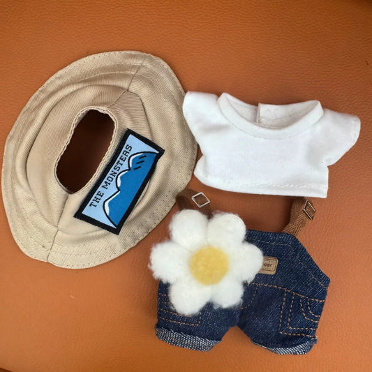 BubuCentral Spring Field Outfit Set | 17 cm Mini Doll Clothes with Strap Pants & Accessories (No Doll)