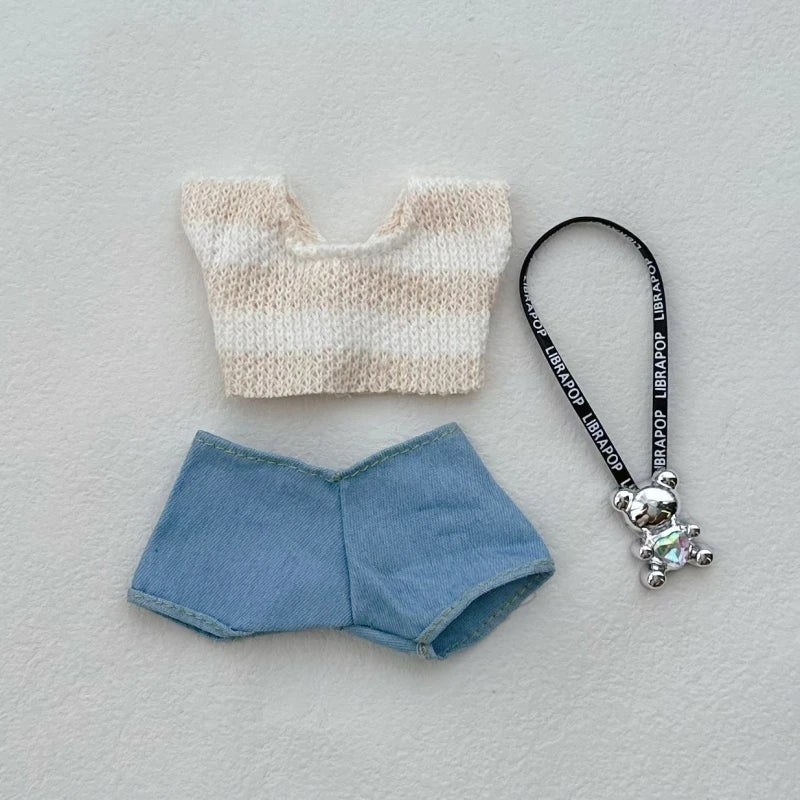 BubuCentral DIY Fashion Set | 15–17 cm Collectible Doll Clothes Bundle – Cute Skirts & Pants Outfit for Plush Figures (No Doll)