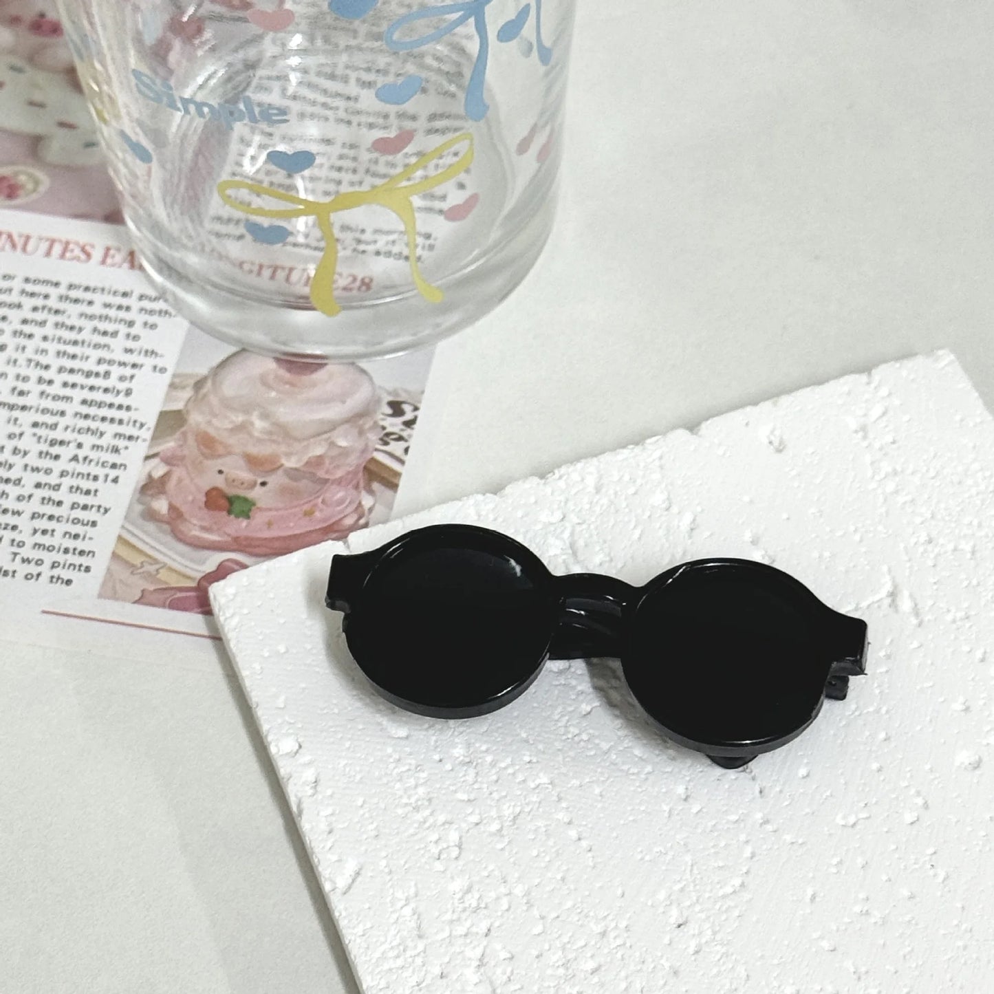 BubuCentral Mini Transparent Glasses | 6.5 cm Plastic Sunglasses for 15–17 cm Art Toys & Plush Figures