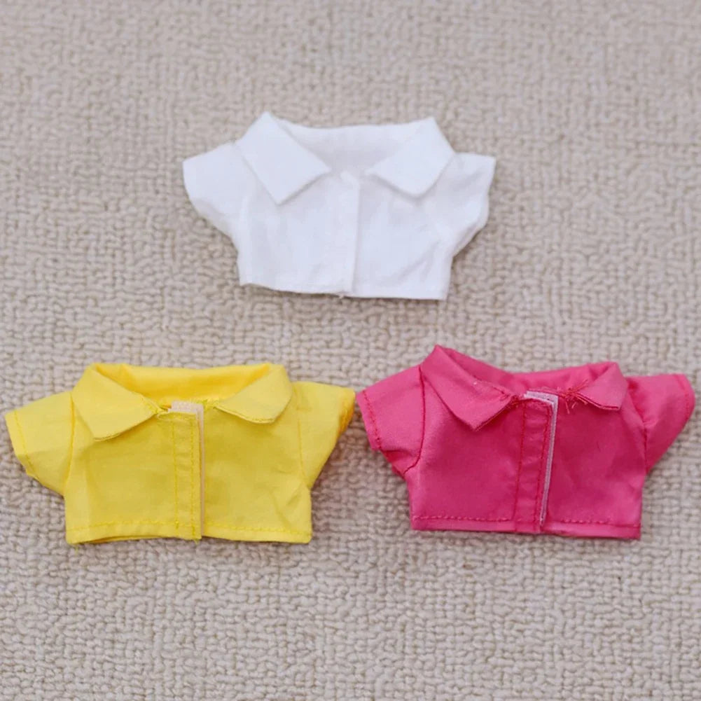 BubuCentral Summer Leisure T-Shirt | Cute Mini Plush Outfit for 17 cm Art Toys & Collectible Dolls (No Doll)