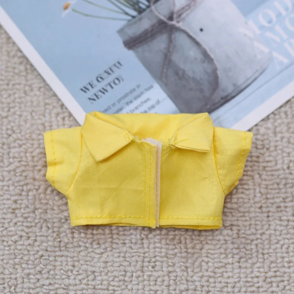 BubuCentral Summer Leisure T-Shirt | Cute Mini Plush Outfit for 17 cm Art Toys & Collectible Dolls (No Doll)
