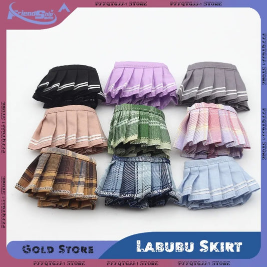 BubuCentral Pleated Candy Skirt | 17 cm Collectible Doll Outfit – Cute Mini Party Skirt for Plush Figures & Display Accessories (No Doll)
