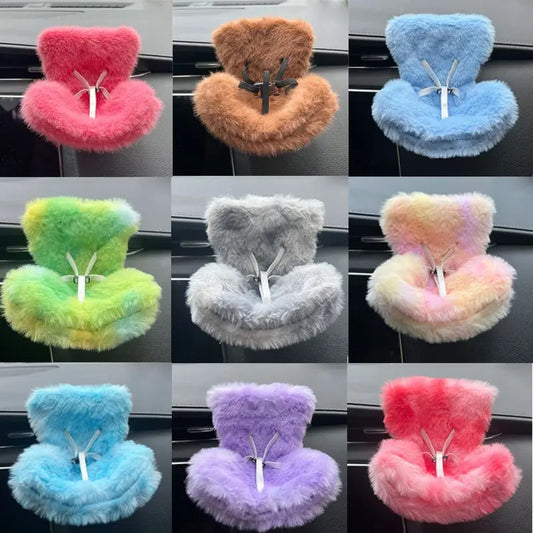 BubuCentral Mini Plush Safety Seat | Cute Car Display Chair for 15–17 cm Collectible Dolls – Kawaii Display & Air Freshener Accessory (No Doll)