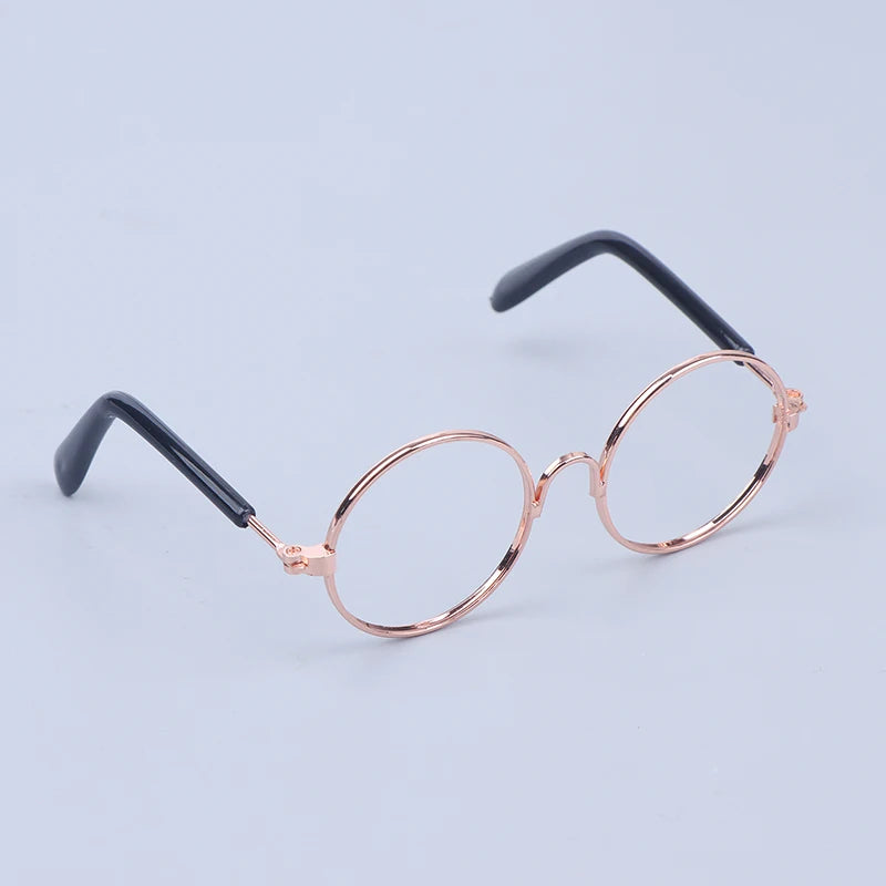 BubuCentral Mini Round Glasses | 20 cm Doll Accessories – Lensless Eyewear in 3 Colors for Collectible Plush & Art Dolls (No Doll)