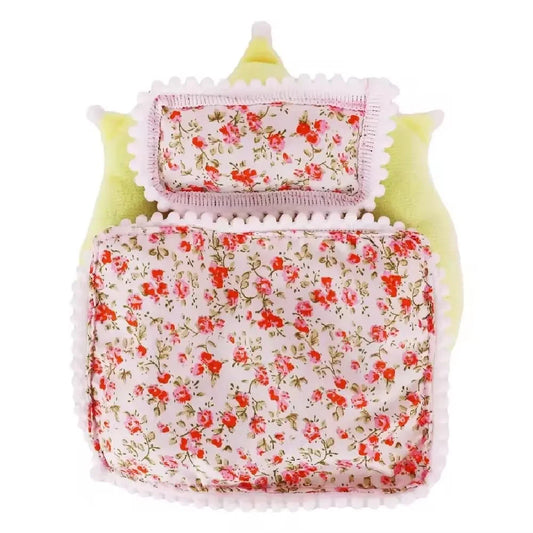 BubuCentral Mini Doll Bed Set | 1:12 Scale Sleeping Bag with 2 Pillows – Cozy Bedding for BJD, OB11 & Collectible Figures (No Doll)