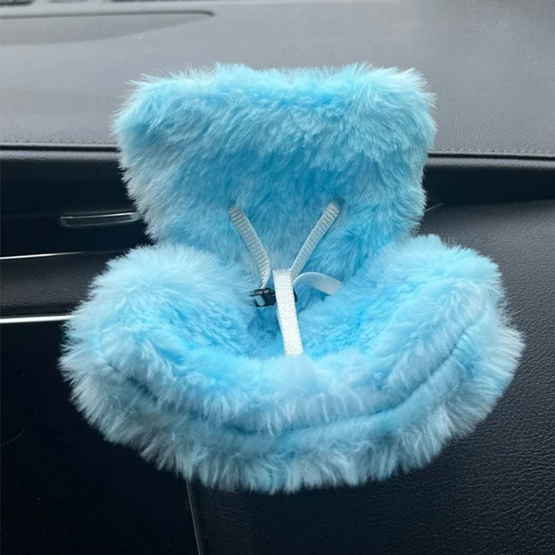 BubuCentral Mini Plush Safety Seat | Cute Car Display Chair for 15–17 cm Collectible Dolls – Kawaii Display & Air Freshener Accessory (No Doll)