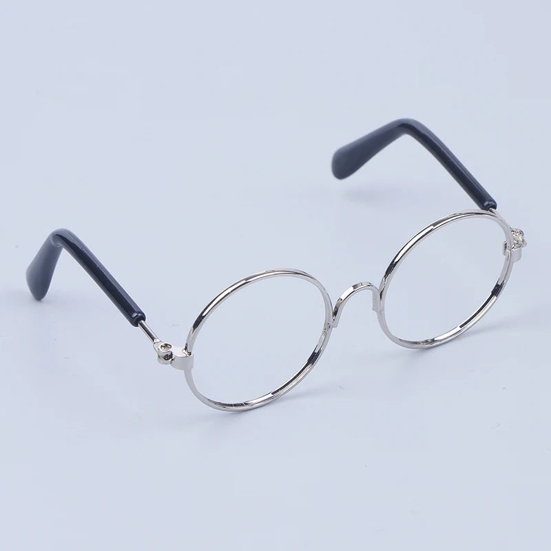BubuCentral Mini Round Glasses | 20 cm Doll Accessories – Lensless Eyewear in 3 Colors for Collectible Plush & Art Dolls (No Doll)
