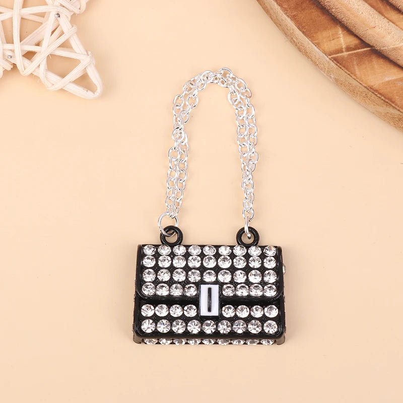 BubuCentral Mini Chain Handbag | 1 Pc Metal Doll Purse Accessory – Fashionable 1:12 Dollhouse Bag for Collectible Figures (No Doll)