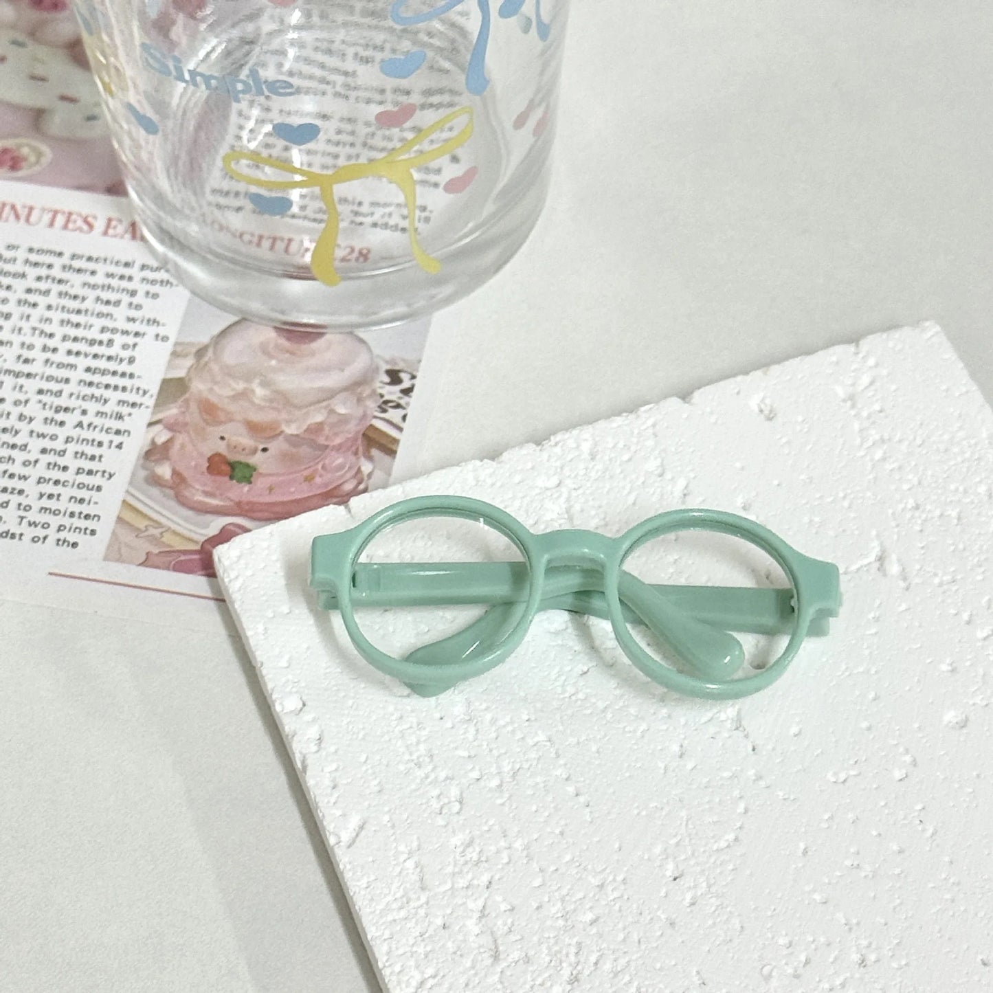 BubuCentral Mini Transparent Glasses | 6.5 cm Plastic Sunglasses for 15–17 cm Art Toys & Plush Figures