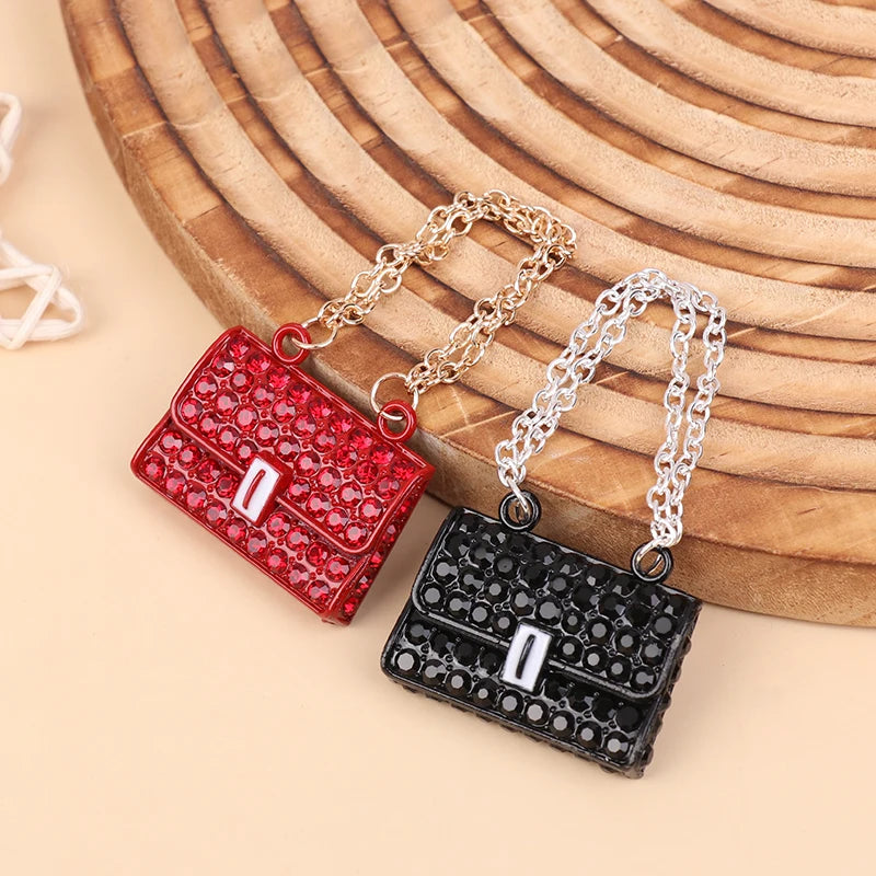 BubuCentral Mini Chain Handbag | 1 Pc Metal Doll Purse Accessory – Fashionable 1:12 Dollhouse Bag for Collectible Figures (No Doll)