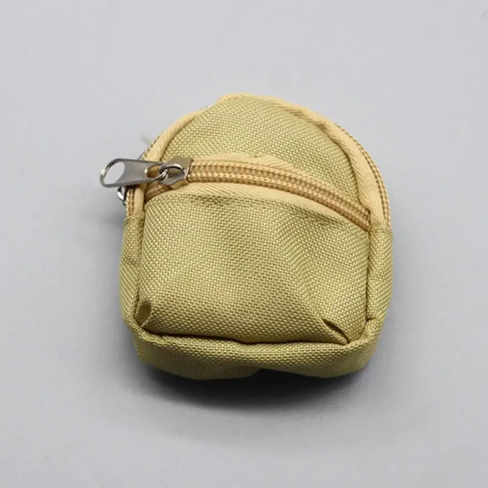 BubuCentral Mini Double-Zipper Backpack | Canvas School Bag & Coin Purse for 20 cm Dolls, Blythe & 1/6 BJD Figures