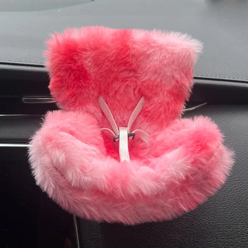 BubuCentral Mini Plush Safety Seat | Cute Car Display Chair for 15–17 cm Collectible Dolls – Kawaii Display & Air Freshener Accessory (No Doll)