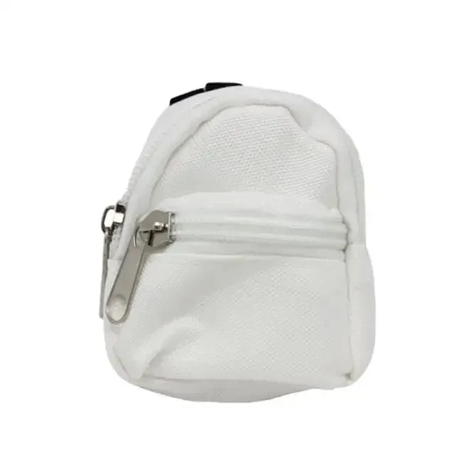 BubuCentral Mini Double-Zipper Backpack | Canvas School Bag & Coin Purse for 20 cm Dolls, Blythe & 1/6 BJD Figures