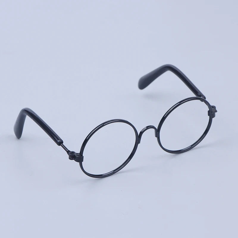BubuCentral Mini Round Glasses | 20 cm Doll Accessories – Lensless Eyewear in 3 Colors for Collectible Plush & Art Dolls (No Doll)