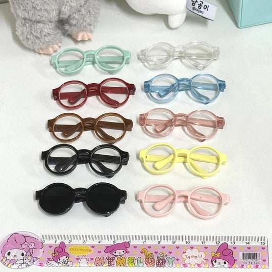 BubuCentral Mini Transparent Glasses | 6.5 cm Plastic Sunglasses for 15–17 cm Art Toys & Plush Figures