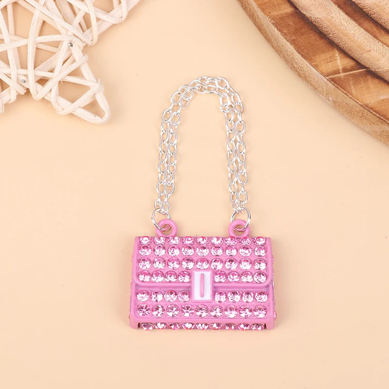 BubuCentral Mini Chain Handbag | 1 Pc Metal Doll Purse Accessory – Fashionable 1:12 Dollhouse Bag for Collectible Figures (No Doll)