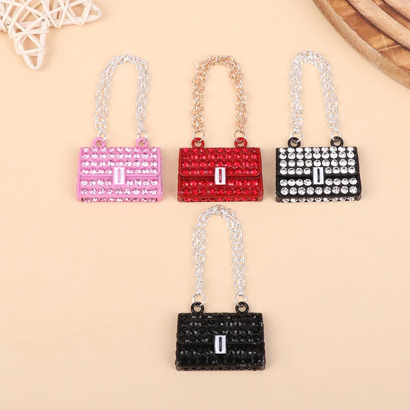 BubuCentral Mini Chain Handbag | 1 Pc Metal Doll Purse Accessory – Fashionable 1:12 Dollhouse Bag for Collectible Figures (No Doll)