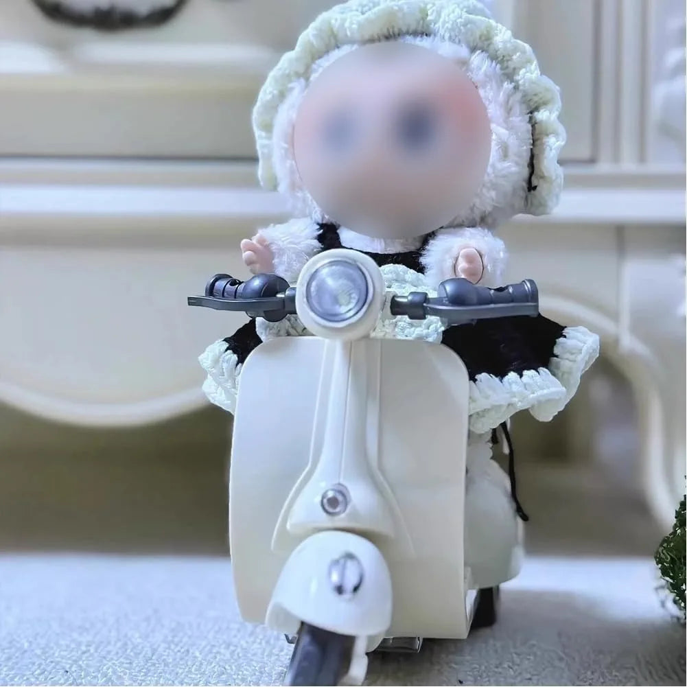 Bubu Central Labubu Mini Electric Motorcycle – Light & Music Toy Bike for Labubu Dolls | Cute Motor Accessory (No Doll, Random Color)