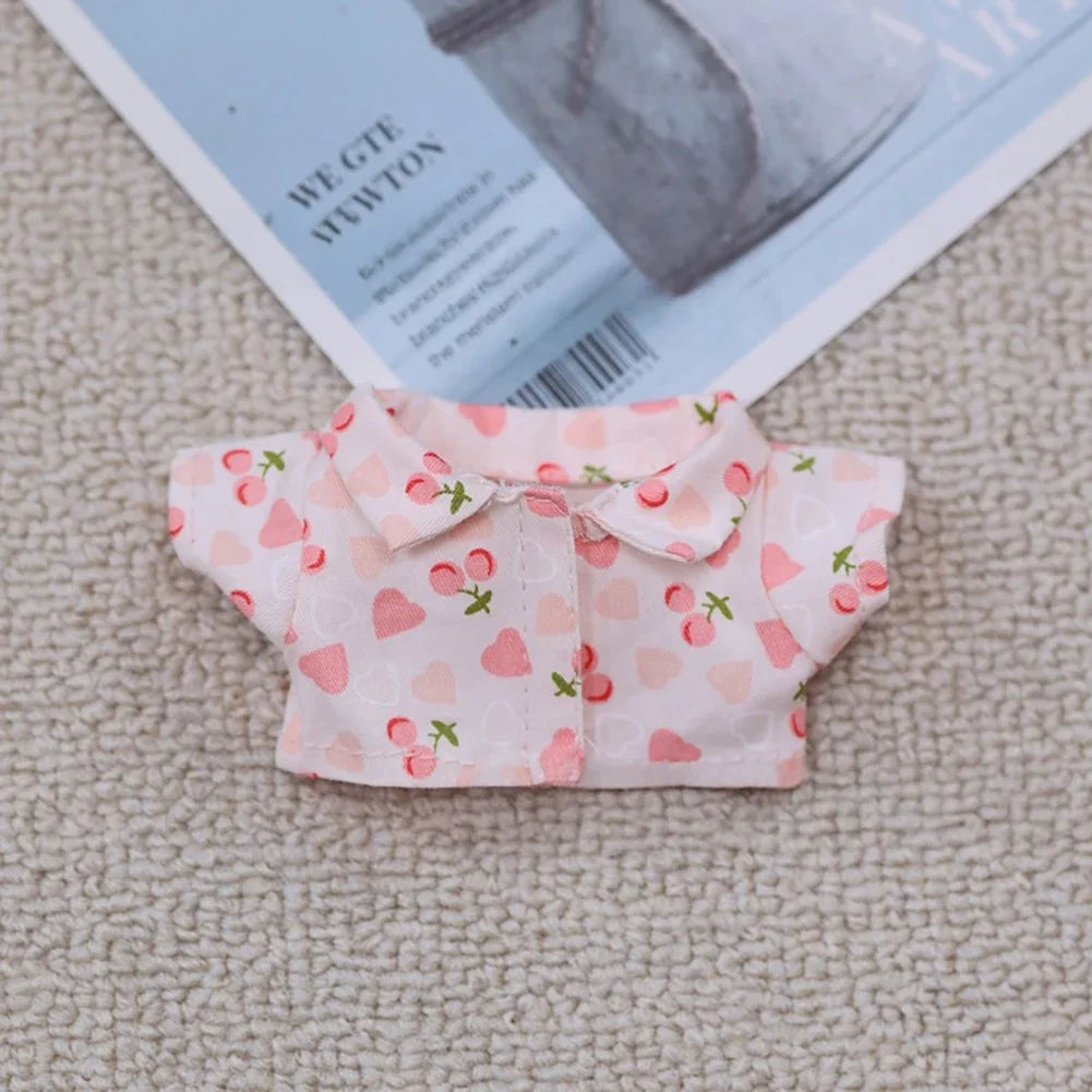 BubuCentral Summer Leisure T-Shirt | Cute Mini Plush Outfit for 17 cm Art Toys & Collectible Dolls (No Doll)