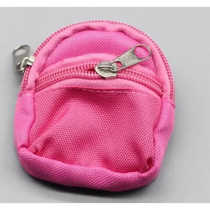 BubuCentral Mini Double-Zipper Backpack | Canvas School Bag & Coin Purse for 20 cm Dolls, Blythe & 1/6 BJD Figures